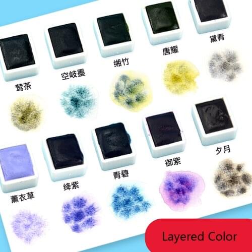 Super Vision Layered Color Watercolor Pigment Water Color Paint Half Pan for Painting Drawing Art Suppliers Aquarel Acuarelas