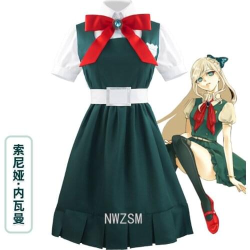 Anime Danganronpa 2 Despair Sonia Nevermind Cosplay Dress Woman Party Halloween Costume JK School Uniform