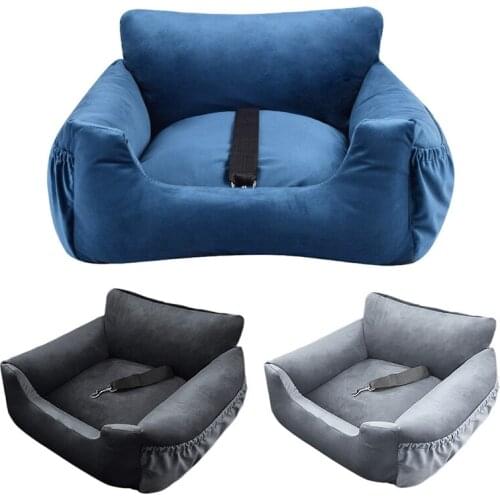 Dog Booster Car Seat Pet Travel Car Carrier Bed with Clip-on Safety Leash and Storage Pocket for Dog