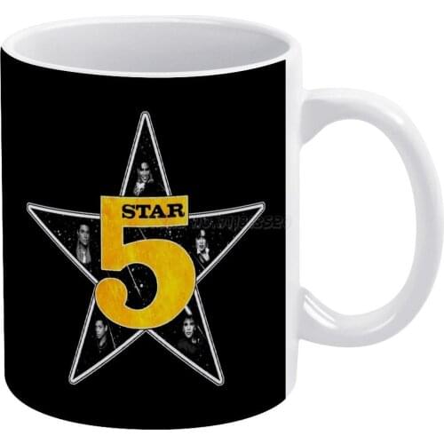 5 Star White Mug 11 Oz Funny Ceramic Coffee/Tea/Cocoa Mug Unique Gift 5 Star Five Star 5 Band Group Singers Music Pop Eighties 8