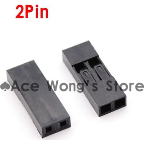 Free Shipping 100pcs/lot good qualtiy 2P Dupont Jumper Wire Cable Housing Female Pin Connector 2.54mm Pitch wholesale