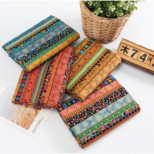 Bronzing Nigeria Cloth Printed Cotton And Linen Fabric Sewing Material For Patchwork Needlework Diy Handmade Accessories