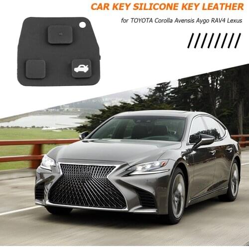 Black Silicone Rubber 3 Buttons Pad for TOYOTA Corolla RAV4 Lexus Remote Car Key Shell 31 * 27 * 14mm/1.22*1.06*0.55"