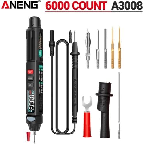ANENG A3008 6000 Counts Digital Multimeter Auto Intelligent Sensor Pen Tester NonContact Voltage Meter Multimetre polimetro
