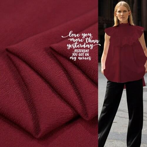 Date red 100% pure silk crepe fabric thick 21momme 130cm width not transparent,SFF229