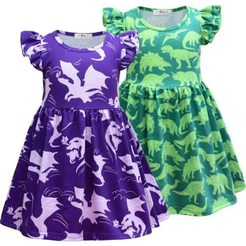 3-8 Years Kids Girl Dress Toddler Baby Shor Sleeve Dresses Summer Children Clothing Girls Cotton Princess Dress Kid Tops Outfits