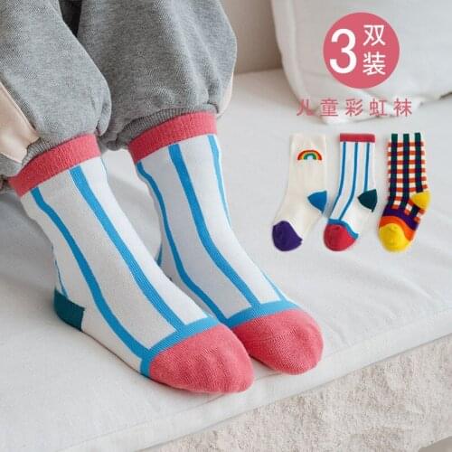Girls Stripes Long Set Cotton Color Socks Sports Newborn Socks Cute Baby Boy Toddler Knee Kids Socks Medias Baby Stuff BW50TW