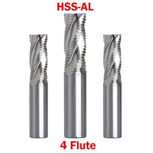 16mm 18mm 20mm 25mm OD 4 Flute HSSAL Straight Shank Fully Gound CNC Cutting Tool Center Roughing End Mill Miling Cutter