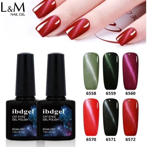 3pcs/Lot ibdgel Cats Eye 7.3ml Soak Off UV Gel Nail Gel Polish Cat Eyes Set Magnetic Color Gel Varnish