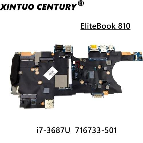 For HP EliteBook 810 Laptop Motherboard 716733-501 716733-601 Motherboard i7-3687u 716733-001 100% Tested working