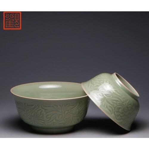 Guan Fu Museum Double Ninth Festival Yes Bowl Yaozhou Celadon Soup Mix Cold Dishes Size Bowl Gift Suit