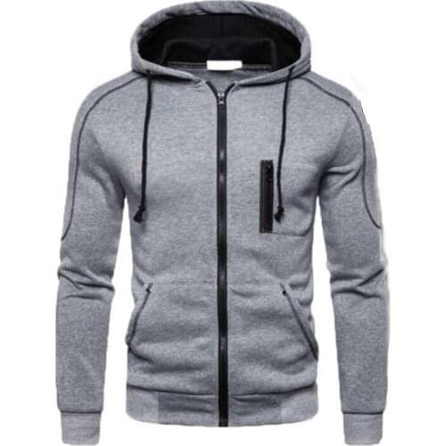 2021 Mens Fashion Casual Sweater Autumn and Winter Outdoor Fishing Sports Riding Zipper Hooded Jacket