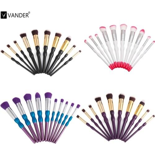 Vander Professional 7-10Pcs Makeup Brushes Set Cosmetics Tools Foundation Powder Eyeshadow Lipstick Brush Kit Pincel Maquiagem