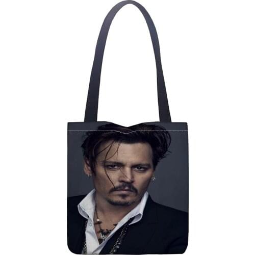 New Johnny Depp printed canvas tote bag convenient shopping bag woman bag student bag Custom your image