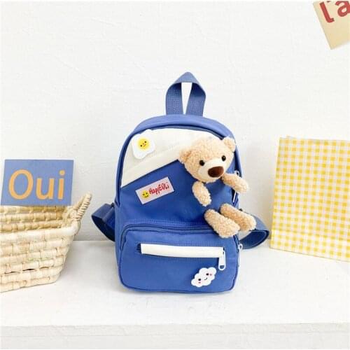 New Cartoon 2-6Y Canvas Children School Backpack Kindergarten Animal Bear Kids Backpack School Bags for Girls Boy SchoolBag