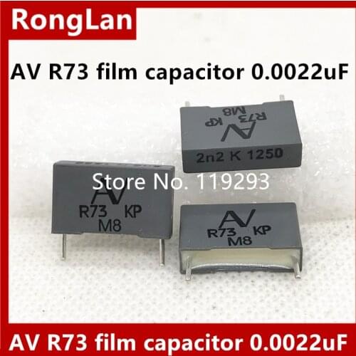 [New Original] Arcotronics AV R73 film capacitor 0.0022uF 2n2 222 2200pf / 1250v, P = 15mm -10PCS