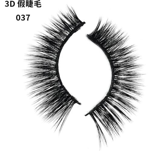 2018 New style 100% Real siberian 3D Mink Fur strip Cross false eyelash Long individual Eyelashes beautiful makeup tool 037