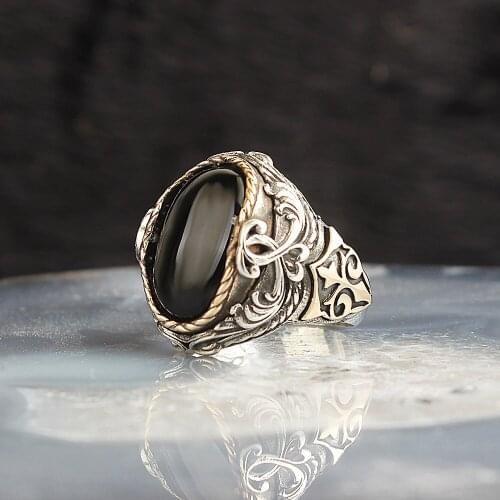 Onyx Gemstone 925 Sterling Silver Men 'S Ring