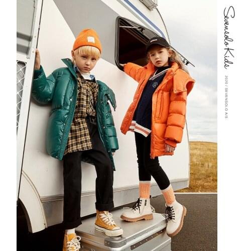 Down jacket 2021 new childrens medium and large childrens clothing western style thick coat