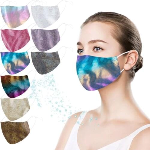 Dustproof Protection Breathable Fashion Sequin Face Mask For Face With Adult Halloween Cosplay Outdoors Reusable Face Mask