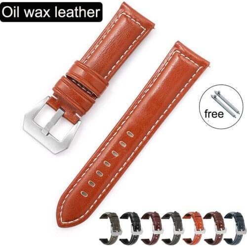Retro leather Calfskin Strap 18 20 22mm 24mm bracelet For Huawei /Samsung S3/Active Smart watchband Oil Wax Oriniday Wristband
