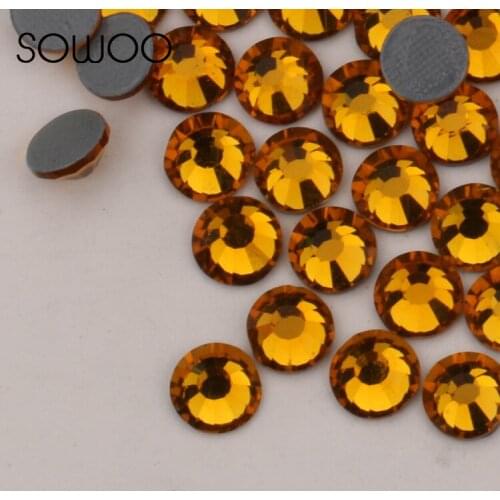SS6 Topaz Color similar SWA Rhinestone1440pcs/lot High quality Hotfix Rhinestones use for high-end clothing Sowoo
