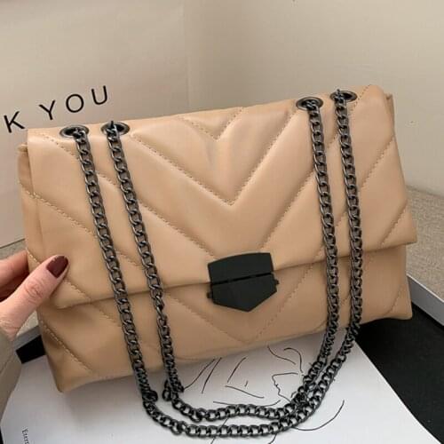 New Casual Chain Crossbody Bags For Women Fashion Simple Shoulder Bag Ladies Designer Handbags PU Leather Messenger Bags Brand