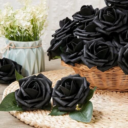 15 8cm New Year Decoration Black Rayon Head Flower Hydrangea Home Wedding Decoration Holiday Party DIY Artificial Flower