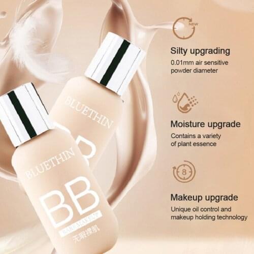 Moisturizing Whitening Concealer Natural Waterproof BB Cream Base Makeup Easy to Wear Oil-control Liquid Foundation Maquillage