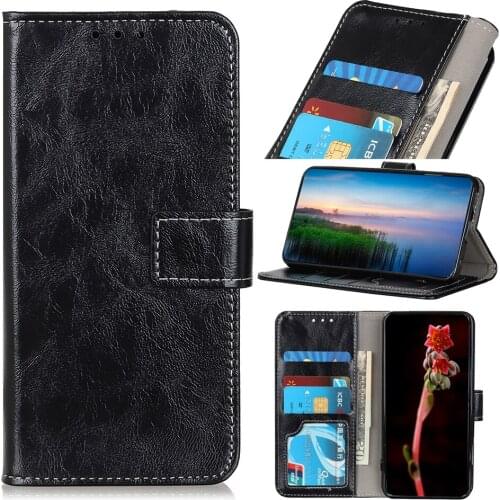 For Doogee N20 Vintage Leather Case with Holder Card Slots Wallet Stand Cover Holster Fundas for Doogee Y9 Plus