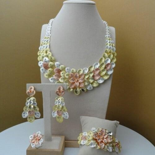 Yuminglai Dubai Gold Jewellery African Jewelry Sets for Women FHK6140