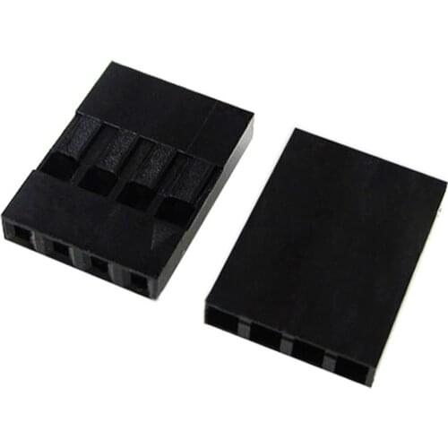 100pcs Dupont Head 2.54mm 4P 1X4P Dupont Plastic Shell Pin Head Connector Jumper Wire Cable Housing Plug Female