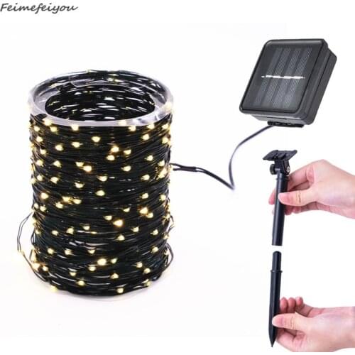 12m 100LED Solar Light String Outdoor Waterproof PVC Fairy Lights String For Garden Courtyard Lawn Solar Light Decoration