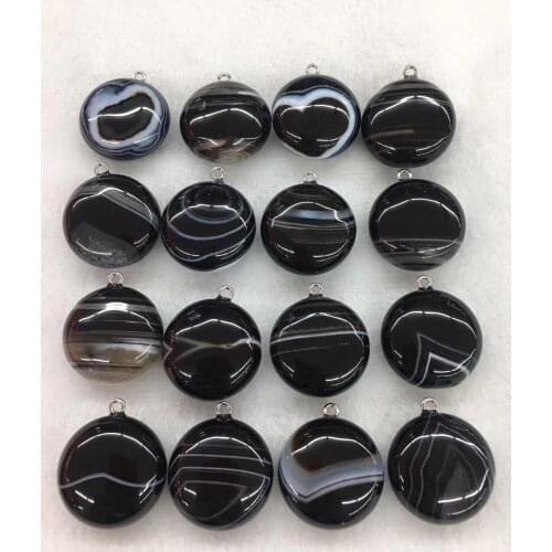 12pcs Cingesto New Arrival, Large Druzy Faceted Necklace Pendant, Natural Stone Beads Black Gems statement Bead Pendant for 2020