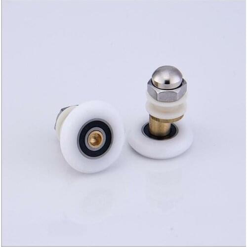 4pc-8pc/set 19/23/25/27mm Brass Nylon Single partiality Runner Wheel Pulley Door Rollers Sliding Doors Shower Cabin Accessories