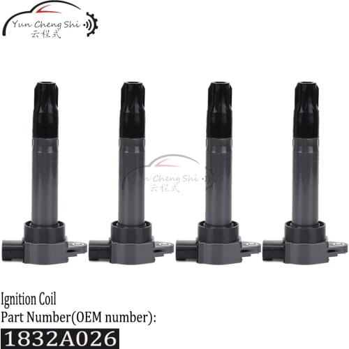 4PCS New Ignition Coil For MITSUBISHI LANCER OUTLANDER SPORT OUTLANDER 2.0L-3.0L 2005-2014 NO# 1832A025 1832A016 FK0320 MN195805