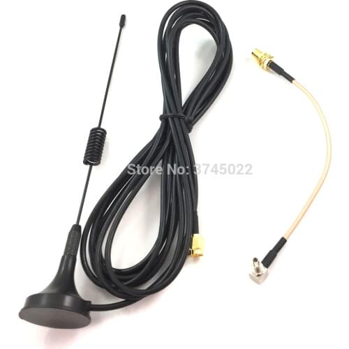 5pcs 3ghz Gsm Antenna 5dbi Sucking Disk Antenne With Crc9 Conenctor to Sma Female Jack Converter Cable 15cm