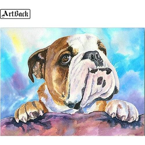 5d diamond painting head dog watercolor animal full square drill dog 3d diamond embroidery handmade mosaic art home decoration