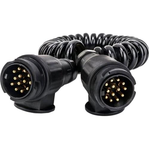 Trailer Adapter 13 Pin - 12V DC Adapter for Car Trailer Caravan Truck Towbar Socket - (Black) with 4M Wire