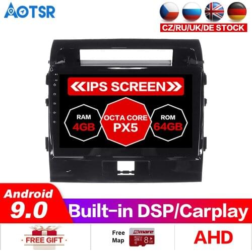 Android10.0 Car gps Multimedia Player for Toyota Land Cruiser 200 2008-2015 Radio Car GPS Navigation player Auto stereo Map Free