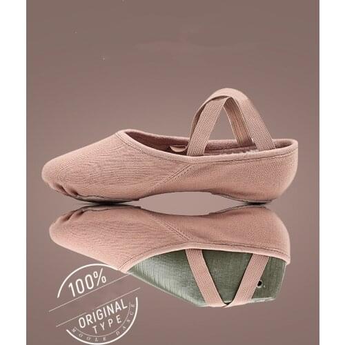 Ballet Flats Girls High Stretch Canvas Ballerinas Shoes Three Colors Brown Pink Black Women Dance Shoes Womens ballerina