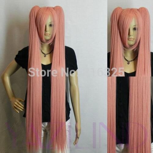 FREE P&P>>>new fashion 2 ponytail long straight smoke pink womens cosplay party wig 2014