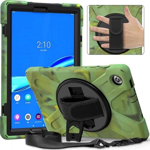 For Lenovo Tab M10 Plus 10.3 Case Heavy Duty Shockproof Cover M10 FHD Plus TB-X606X TB-X606F Kickstand Handle Shoulder Rope Case