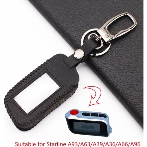 A93 Hot Sale 100% Leather Cover Case For Starline A63 A39 A36 A66 A96 Two Way Car Alarm 4 Buttons Remote Control