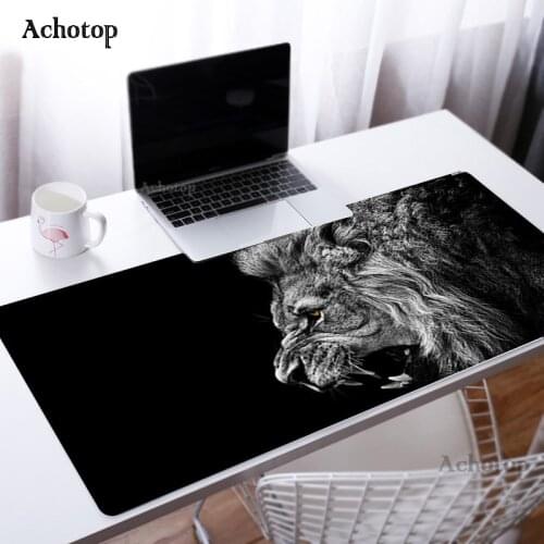 Lion Black Mouse Pad Large Locking Edge Gamer Computer Desk Mat Anime Rubber Gaming MousePad Notebook Pc Accessories Mouse Mat