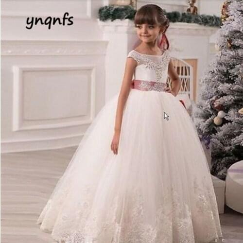 Ynqnfs Flower Girl Dressup Kids Formal Ball Gown Princess Party Prom Birthday communion dressup beauty dress bow tie