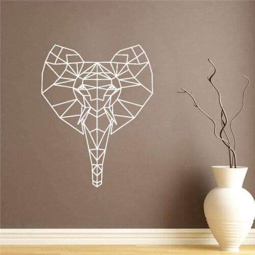 Geometric Animal Elephant Wall Decal Sticker Wall Art Home Decor For Living Room Removable Vinyl Wallpaper Mural CX301