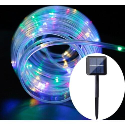 Garland Festoon Neon LED Light Garlands Fairy Lights Solar LED Light Outdoor Ribbon Tape Lighting Christmas Night Lights String
