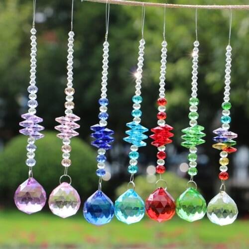 1PCS DIY Crystal Suncatcher Hanging Fengshui Pendant Handmade Ornament Wedding Decor Rainbow Maker Home Decoration