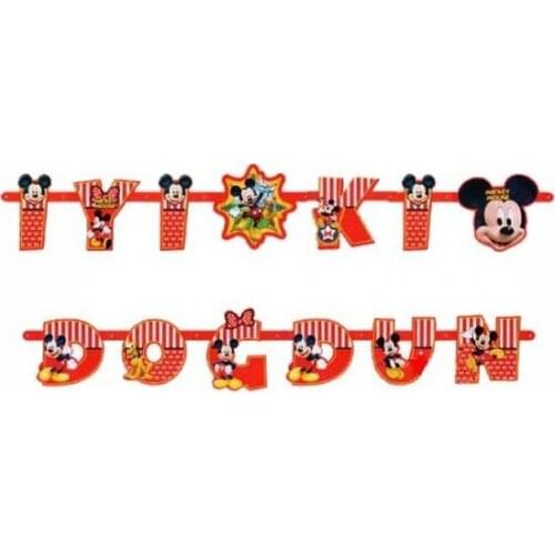 Cakes Party Licensed Mickey Mouse Banner İyi Happy birthday party material